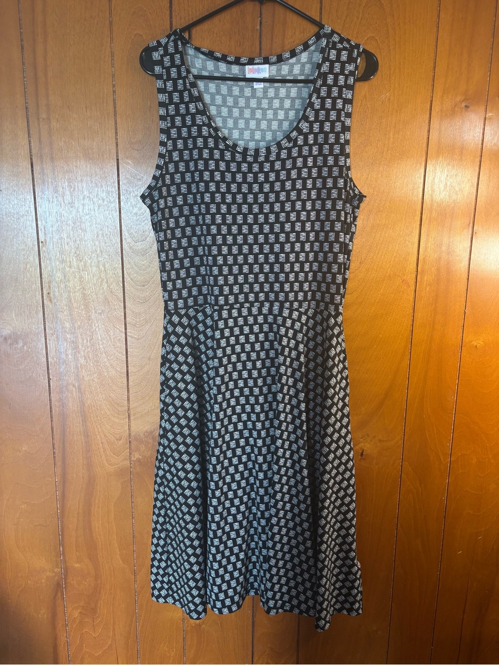 LuLaRoe Black and White Sleeveless Fit-and-Flare Dress